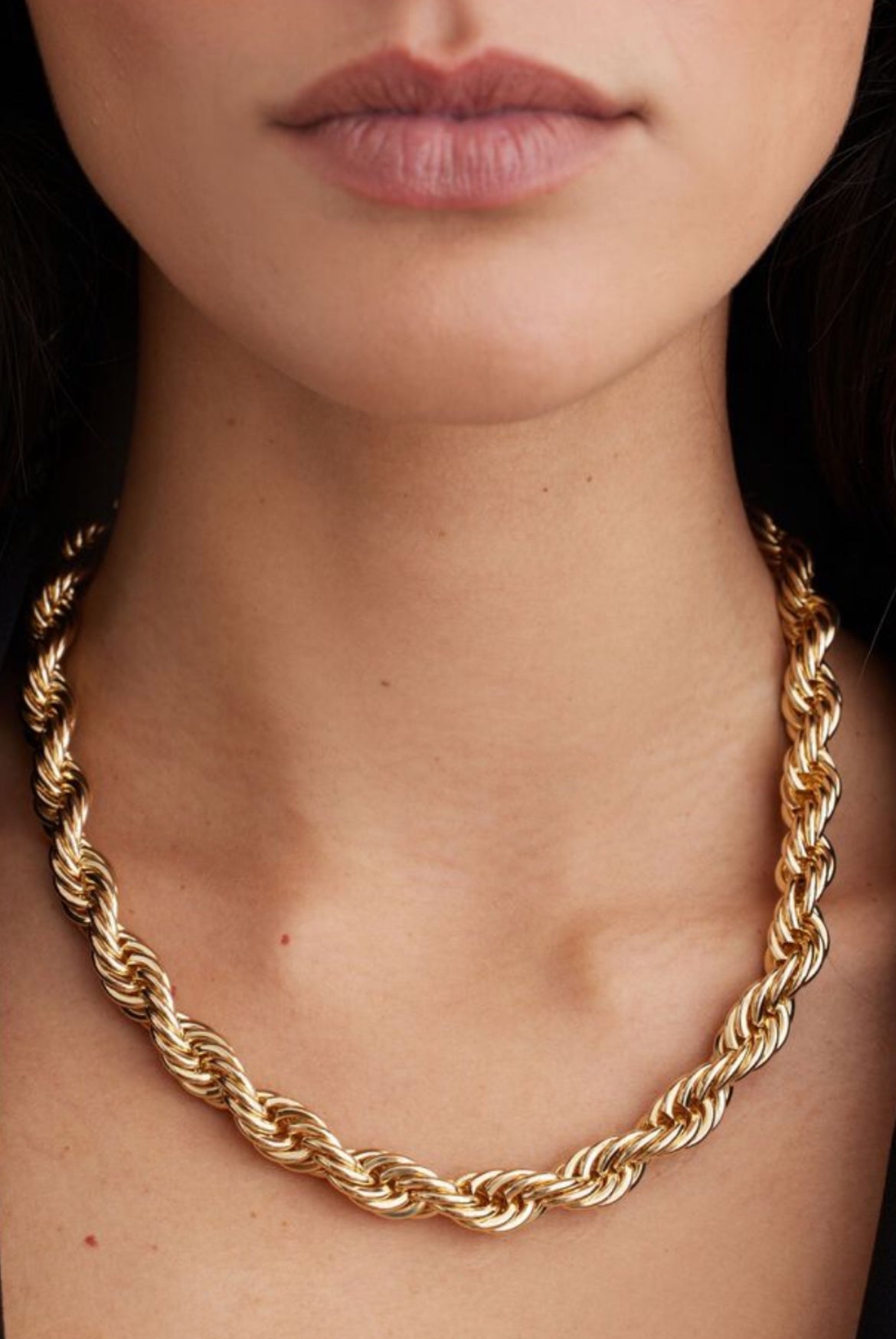 Twisted gold necklaces