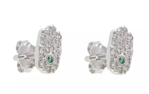 Hamsa Stud Earrings Sterling Silver