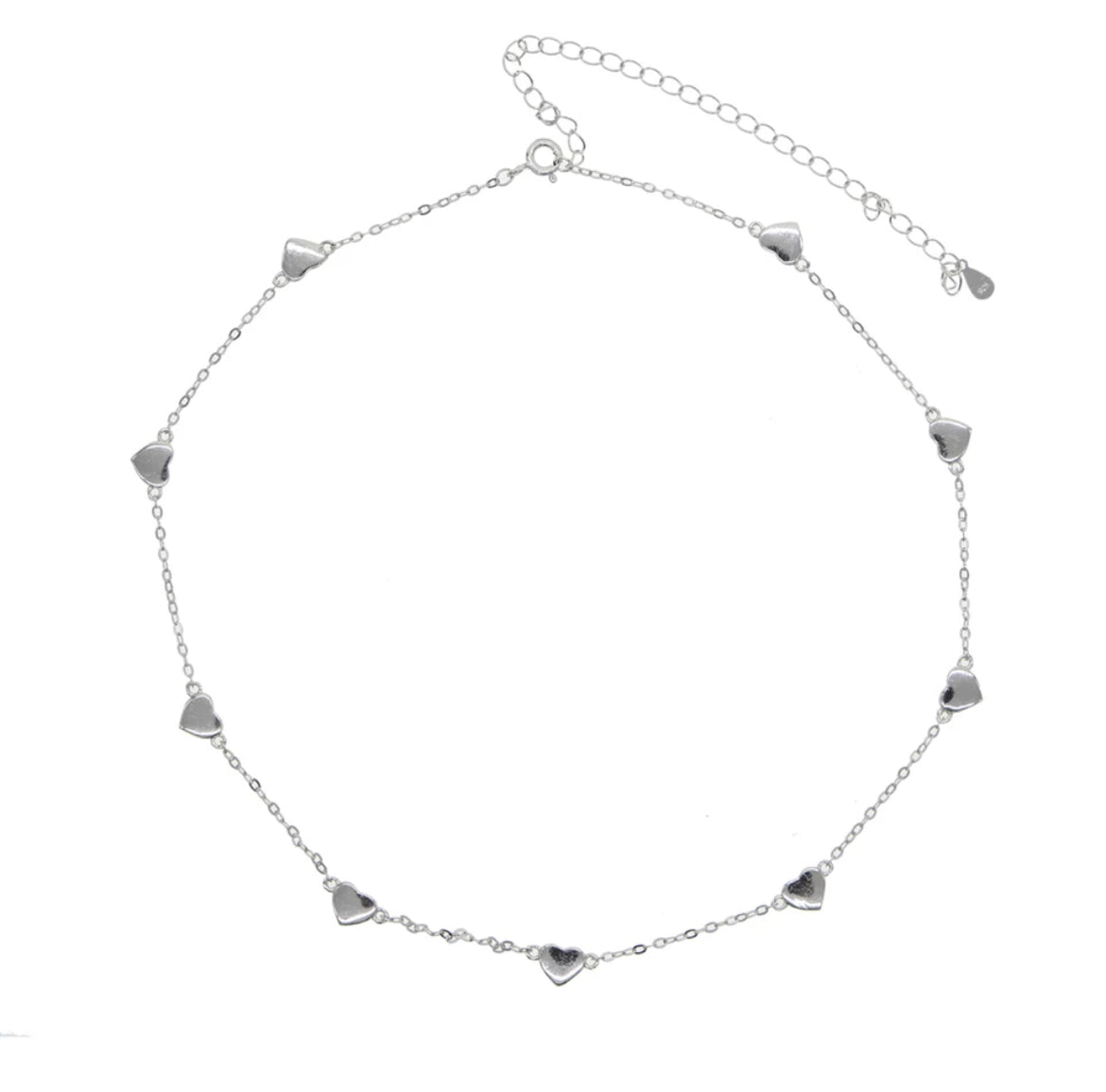 Gold Heart By The Yard Necklace Sterling Silver