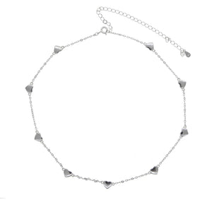 Gold Heart By The Yard Necklace Sterling Silver