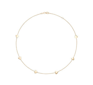 Gold Heart By The Yard Necklace Sterling Silver
