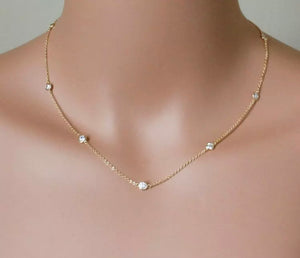 Sterling Silver Diamond by the yard necklace