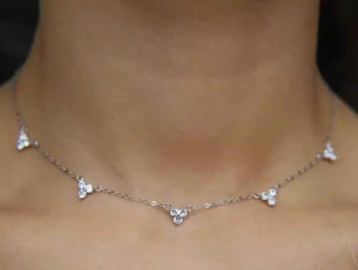 Ella mini diamond triangle necklace