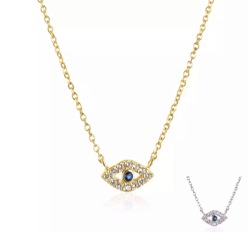 Small- Mini Eye Necklace Sterling Silver