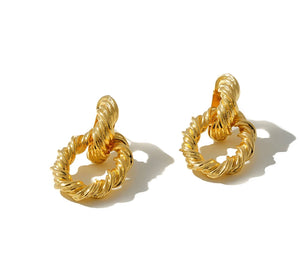 Twisted Gold Dangle Earrings