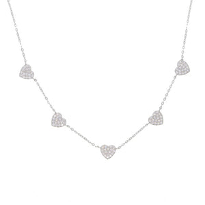 Libby Pave Heart Necklace Fine Jewelry in Silver